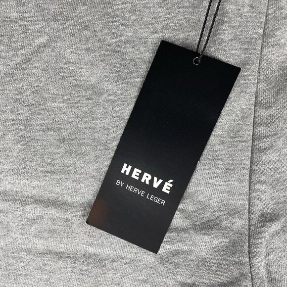 Herve by Herve Leger Boyfriend Terry Heather Grey Shorts Size Small - Picture 10 of 12